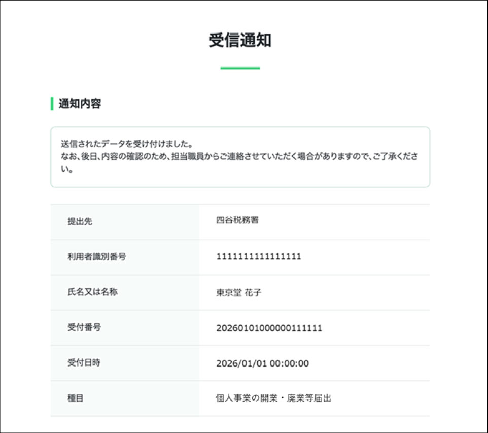 受信通知見本